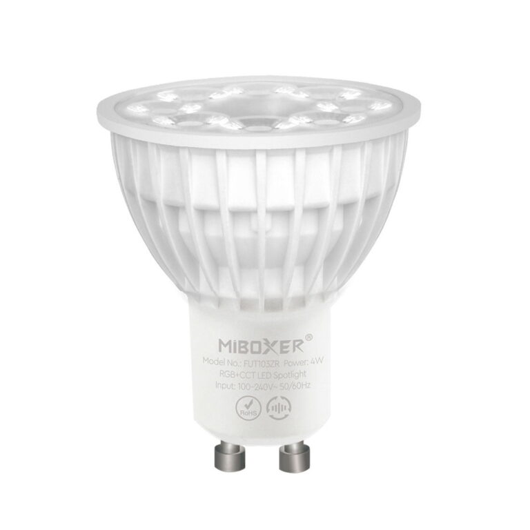 GU10 LED Pære - 4W - RGB+CCT - Zigbee 3.0 + 2.4G RF - Hue Kompatibel (FUT103ZR)