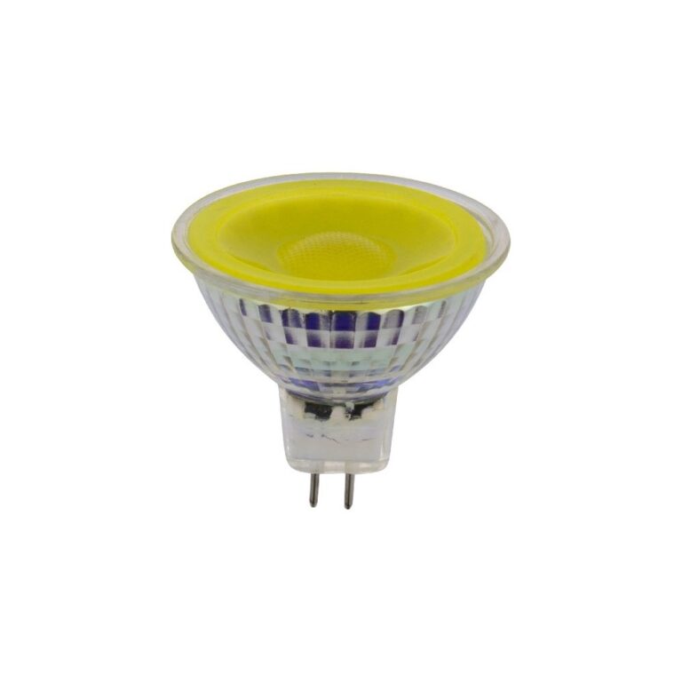 GU5.3 5W LED pære, 12V - MR16, 38Â°, gul, glas