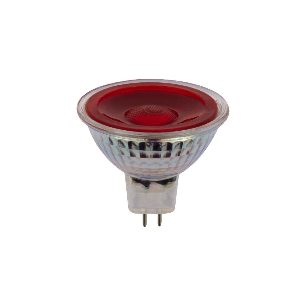 GU5.3 5W LED pære, 12V - MR16, 38°, rød, glas