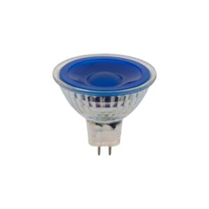 GU5.3 5W LED pære, 12V - MR16, Blå, 38 grader, glas