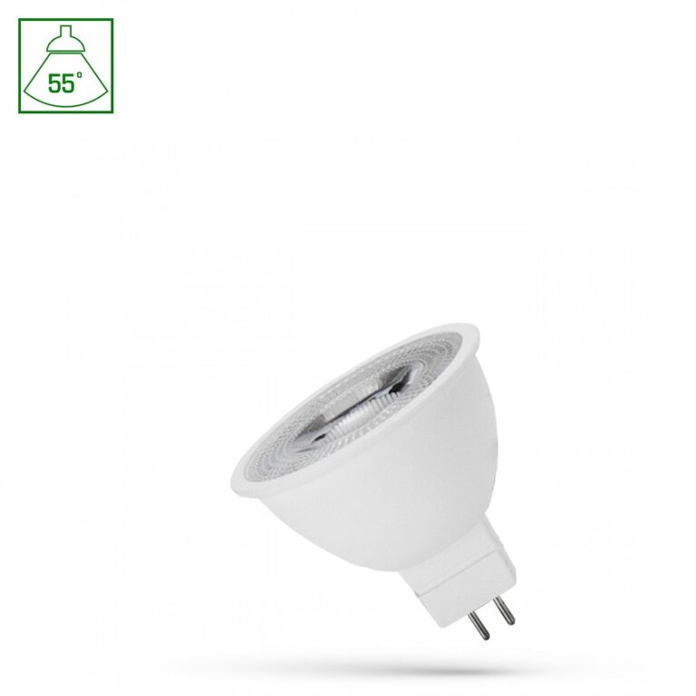 GU5.3 6W LED pære, 12V - 450lm, 55Â°, kold hvid, MR16