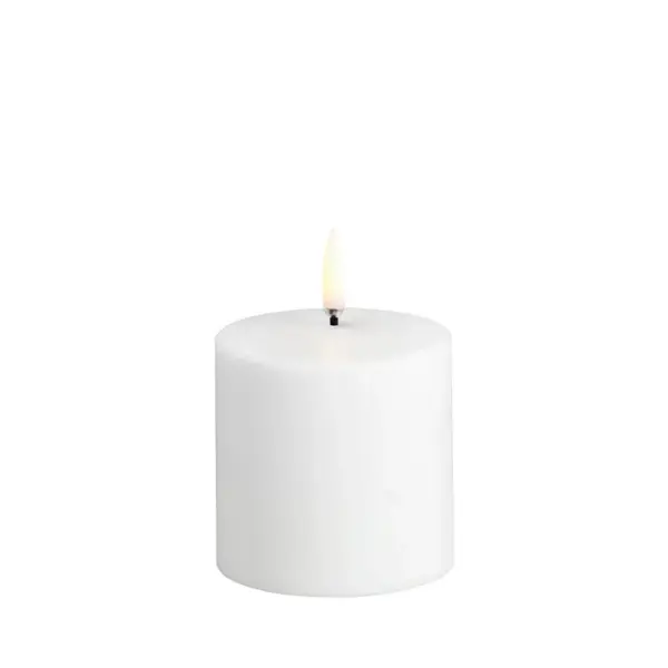 Genopladelig LED Bloklys 6,8x6,8 cm White Plain - Uyuni Lighting