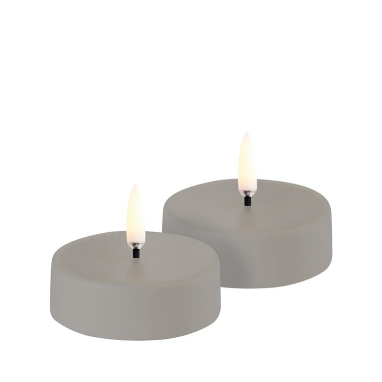 Genopladeligt LED-vindlys, 2-pak, 6 cm, beige - Uyuni Lighting - Stue - Plastik