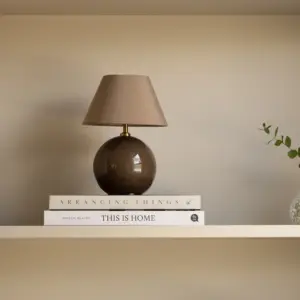 Globen Lighting - Iris 16 LED-batteridrevet bordlampe brun tekstil