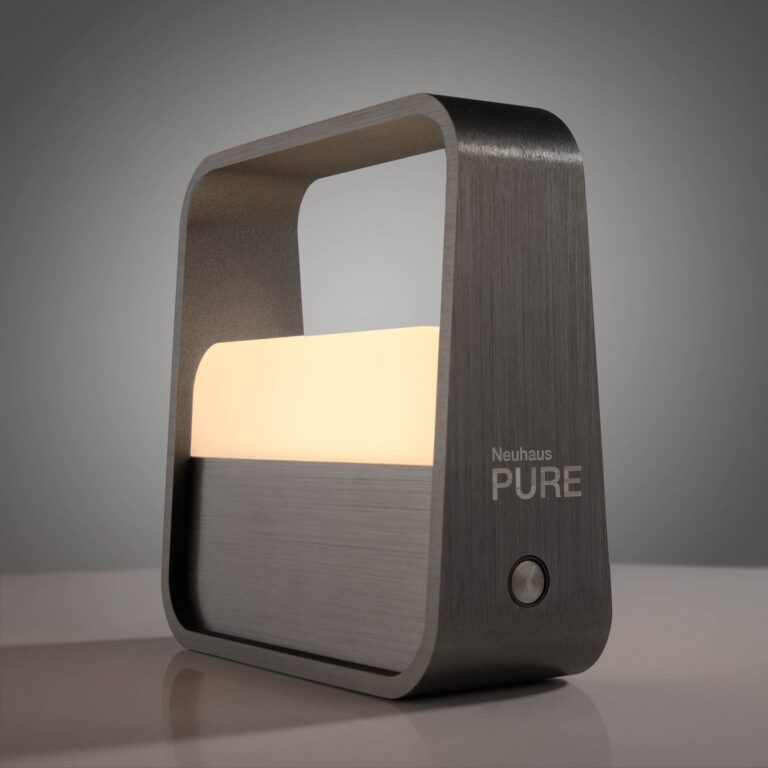 Go LED-bordlampe med batteri, grå, aluminium – PURE PURE Go - Stue - Moderne - Kantet