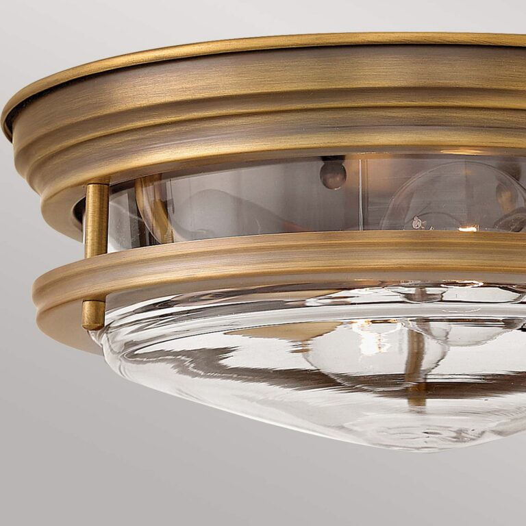 Hadrian udendørs loftlampe, bronze/klar, 31 cm, IP44 – Quintiesse - Metal - Rund