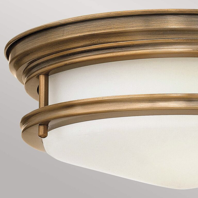 Hadrian udendørs loftlampe, bronze/opal, 31 cm, IP44 – Quintiesse - Metal - Rund
