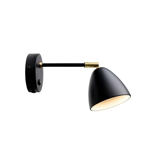 Halo Design Room Væglampe: Sort Messing & Svart Metal Kunstnerisk Lyskilde til Elegant Interiør