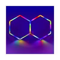 Hexagon LED-lys color, 2 felter, komplet st, 37W, RGBIC, inkl. bluetooth controller og strmforsyning