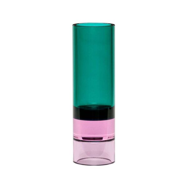 Hübsch - Astro Tealight Holder/Vase Green/Pink