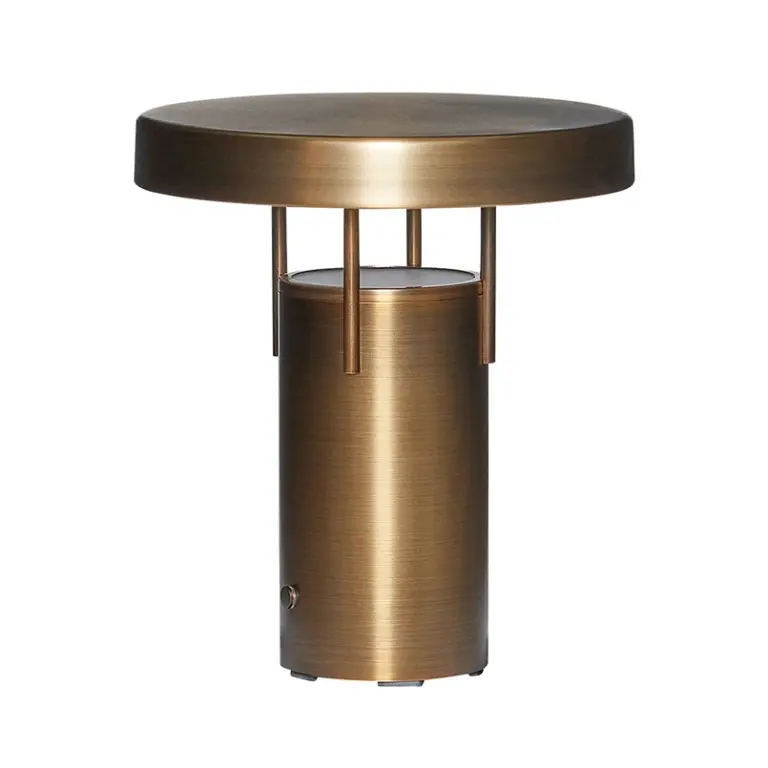 Hübsch - BringMe Mini LED Portable Bordlampe Dim. Bruneret Messing