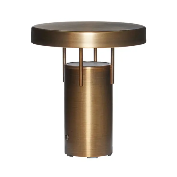Hübsch - BringMe Mini LED Portable Bordlampe Dim. Bruneret Messing