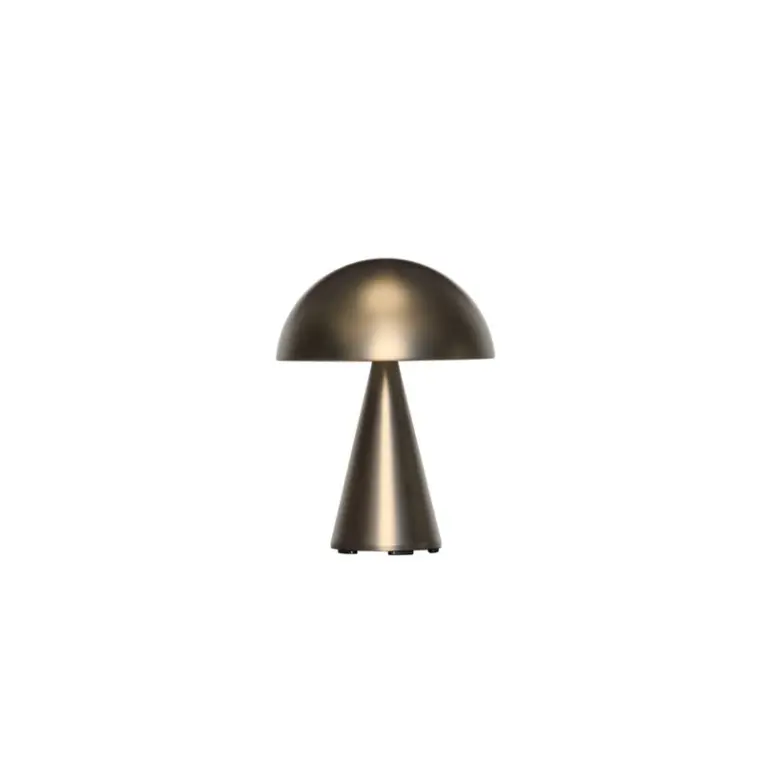Hübsch Mushroom Mini (Bruneret messing, LED-batteridrevet) Bordlampe