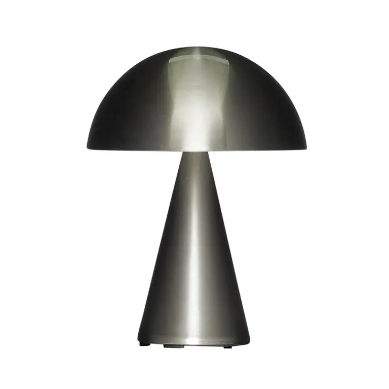 Hübsch - Mush LED-batteridrevet bordlampe, nikkel, IP44, dæmpbar