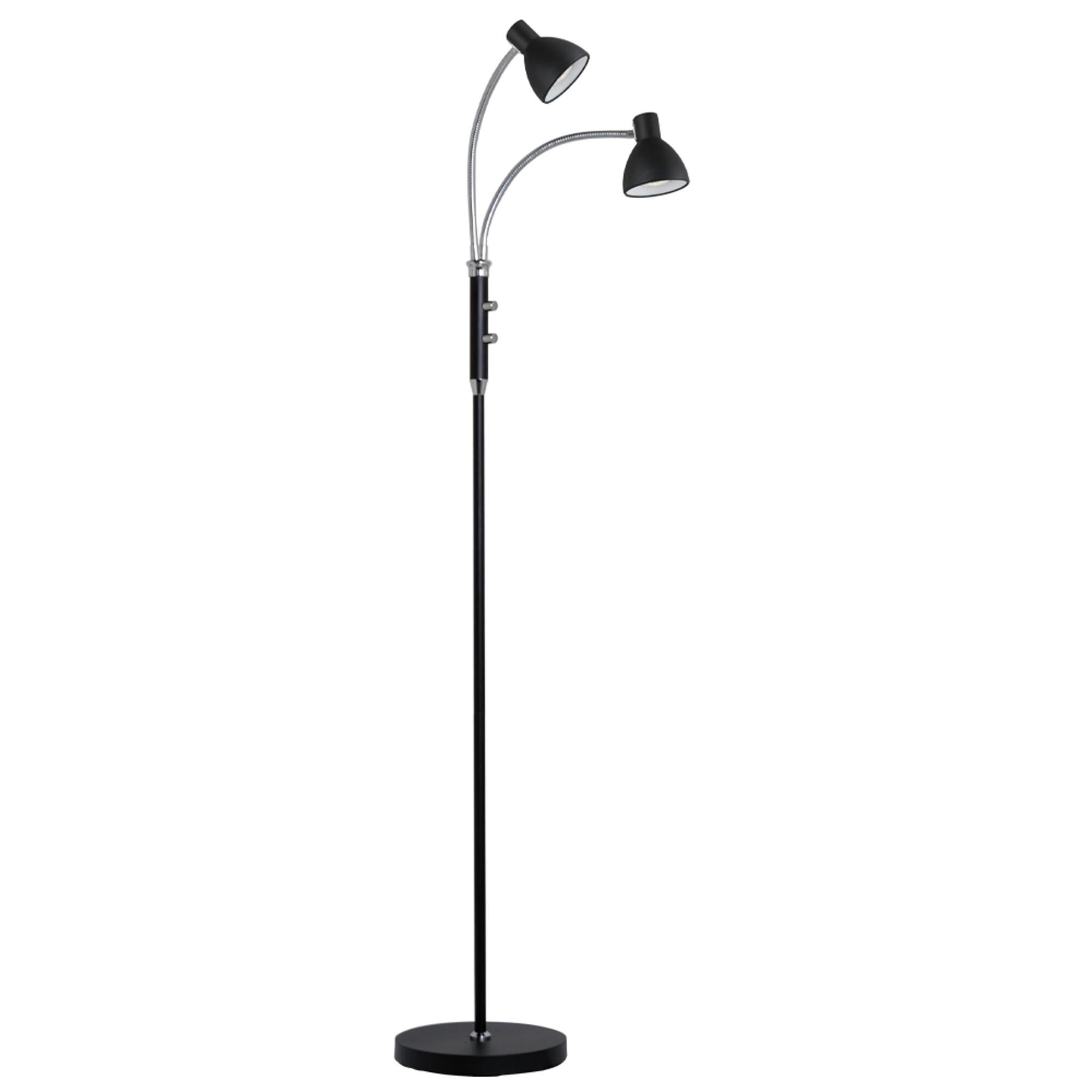 Hudson Gulvlampe 2-arme Sort