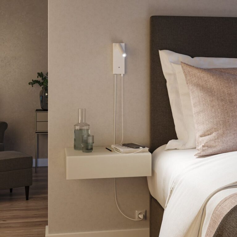 Hulda LED-væglampe USB-C, 3-trins dæmpbar funktion, mat hvid – Paulmann Hulda USB - Soveværelse - Moderne - Metal - Med én lyskilde