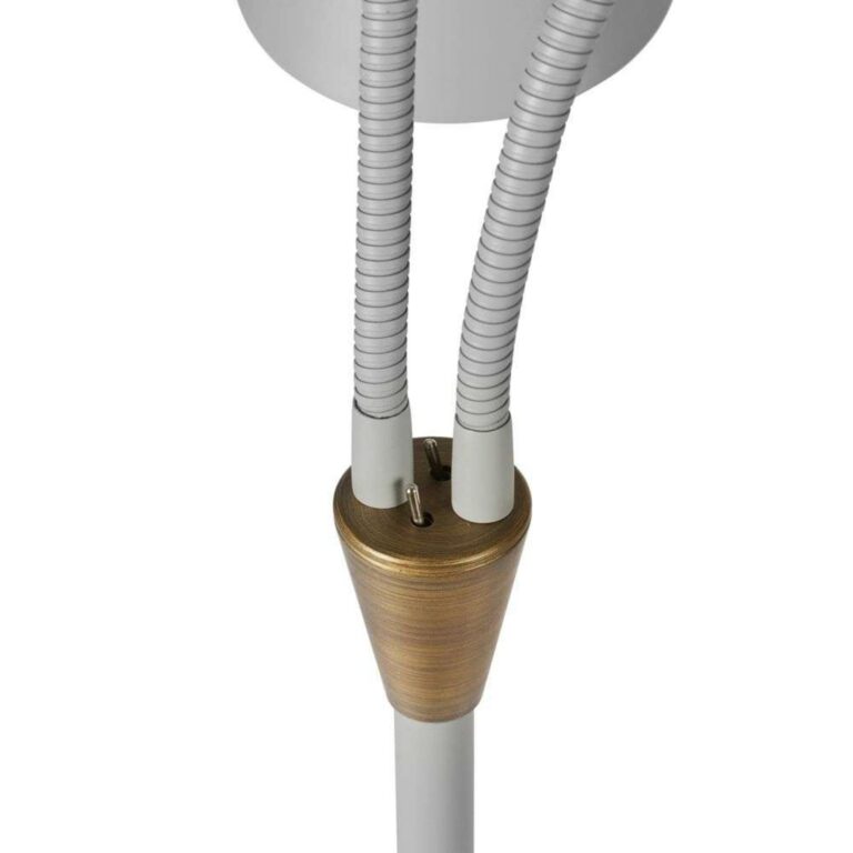 Hygge gulvlampe, lysegrå, 2 lyskilder, højde 135 cm – Halo Design - Stue - Metal