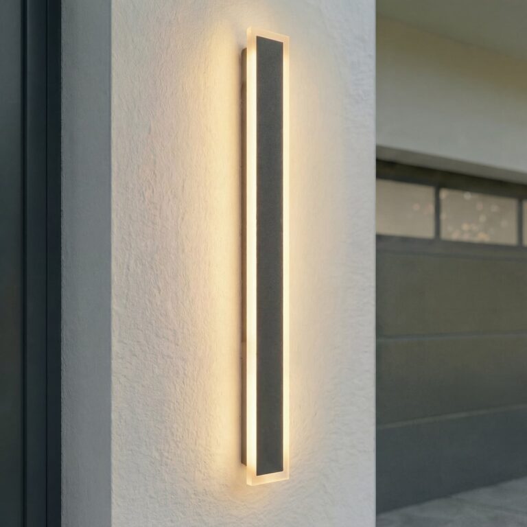 Ilora udendørs LED-væglampe, CCT, IP65, sort, højde 100 cm, metal Lucande - Moderne - Rustfrit stål - Med én lyskilde