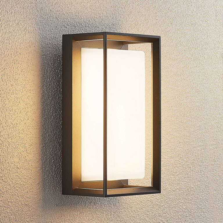 Ismera udendørs LED-væglampe, antracit/opal – Arcchio - Altan - Moderne - Metal - Kantet