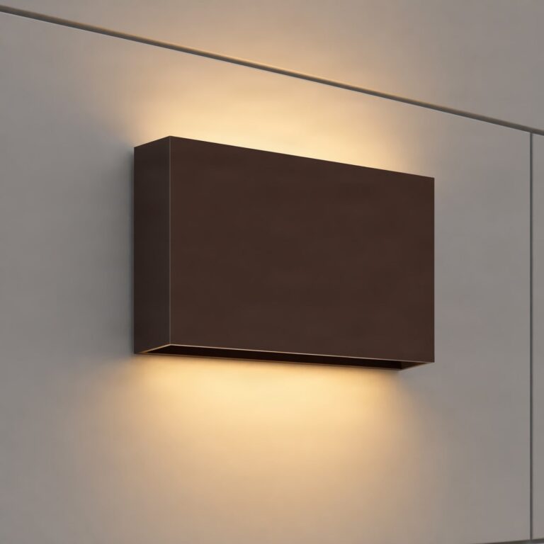 Jarte udendørs LED-væglampe, 20 cm, op/ned, brun, IP65 – Lindby - Moderne - Plastik - Kantet