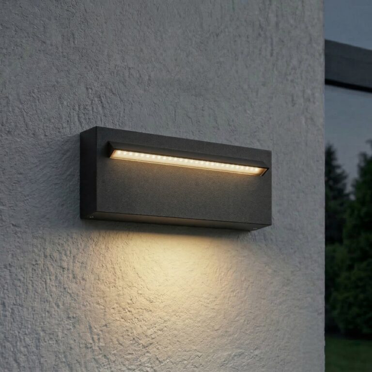 Joril udendørs LED-væglampe, sort, 25 cm, aluminium, IP65 Lucande - Terrasse - Moderne - Kantet