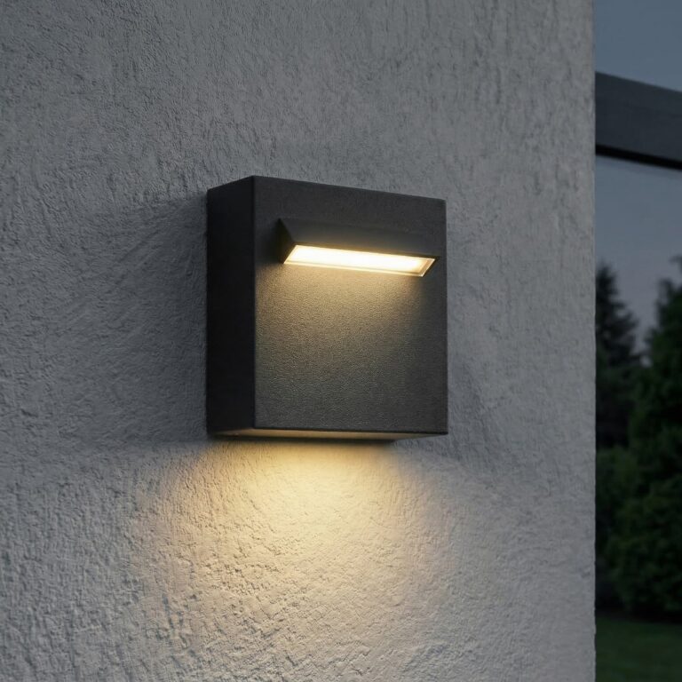 Joril udendørs LED-væglampe, sort, 9,4 cm, aluminium, IP65 Lucande - Terrasse - Moderne - Kantet