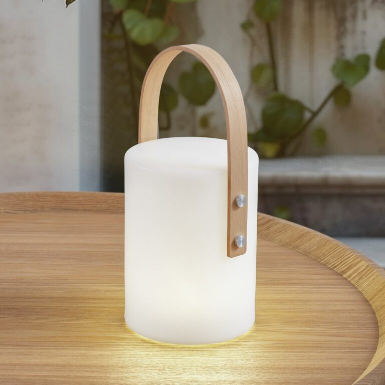 Juria LED-batteridrevet udendørs bordlampe, hvid, CCT, IP44 – Lindby - Altan - Moderne - Plastik - Med én lyskilde