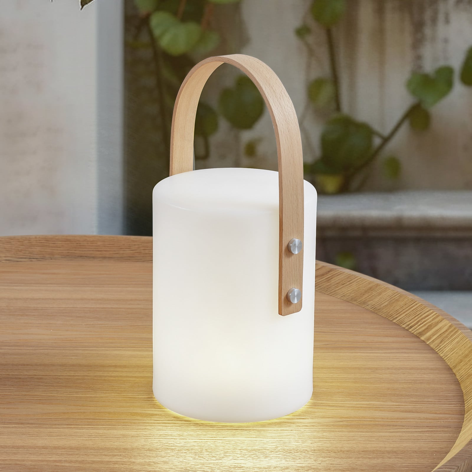 Juria LED-batteridrevet udendørs bordlampe, hvid, CCT, IP44 – Lindby - Altan - Moderne - Plastik - Med én lyskilde