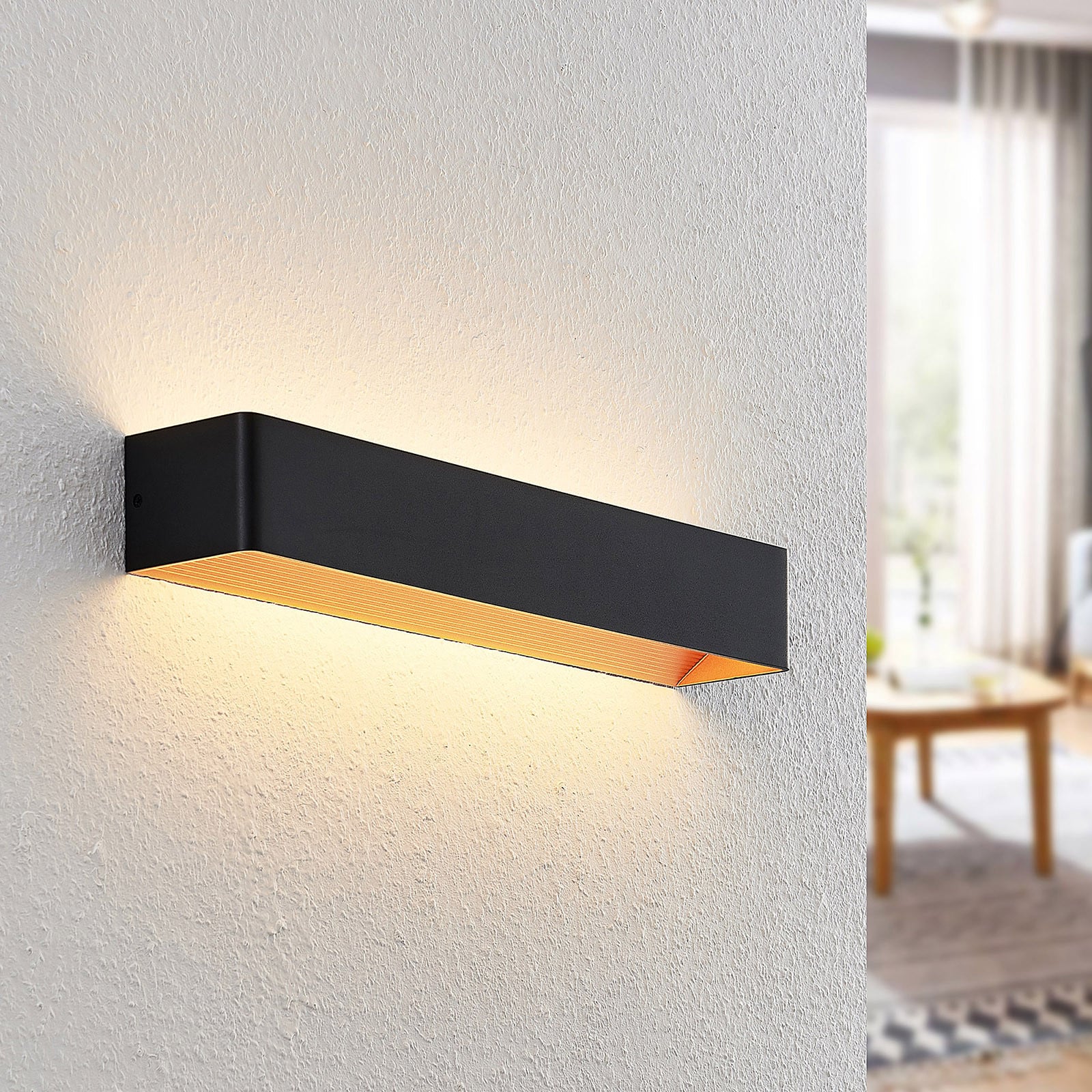 Karam LED væglampe W53 Sort/Guld Arcchio - Stue - Moderne - Aluminium - Kantet