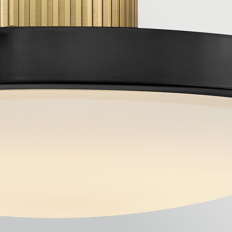 Kieran LED-loftlampe, sort, Ø 36 cm, metal/glas – HINKLEY - Stue - Vintage - Med én lyskilde