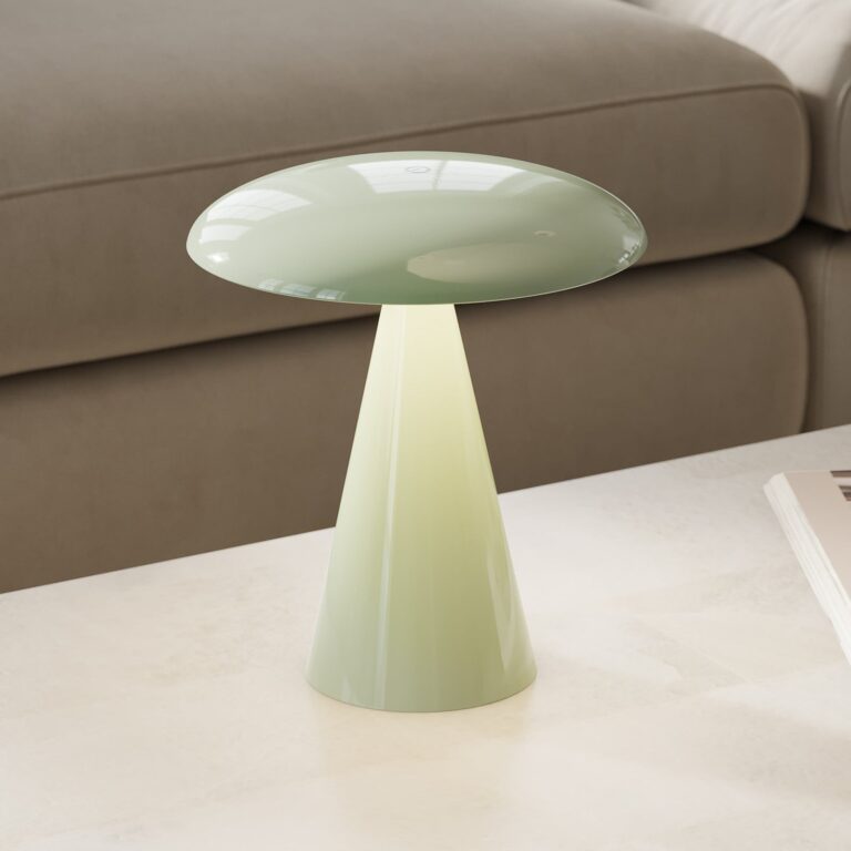 Kinoko LED-bordlampe med batteri, grøn højglans, 27 cm, CCT – Beacon Beacon Lighting - Stue - Moderne - Plastik - Med skærm