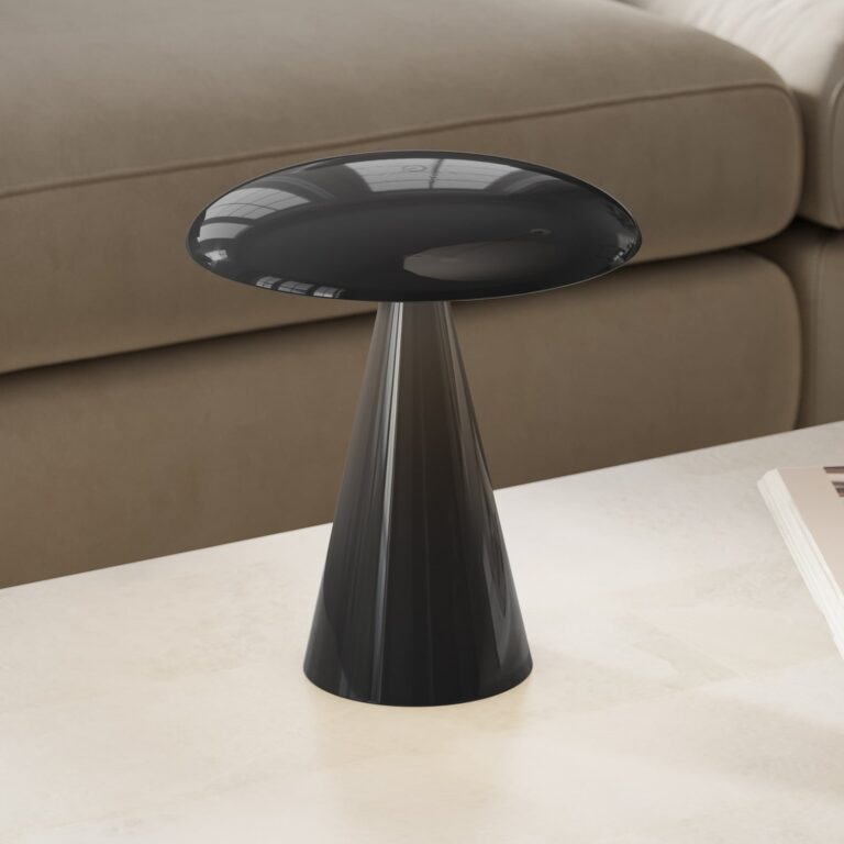 Kinoko LED-bordlampe med batteri, sort højglans, 27 cm, CCT Beacon Beacon Lighting - Stue - Moderne - Plastik - Med skærm