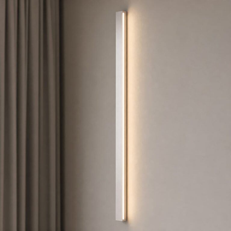 Kinsley LED-væglampe, nikkel, dæmpbar, 90 cm, CCT – Lucande - Stue - Moderne - Metal - Kantet