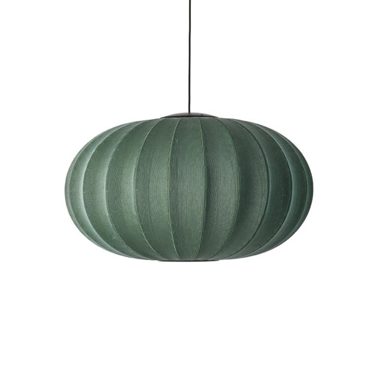 Knit-Wit Oval Pendel Ø76 Tweed Green LED