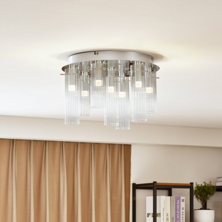 Korvitha 7 LED Loftlampe Smoke/Silver - Lucande - Stue - Moderne - Glas - Med flere lyskilder