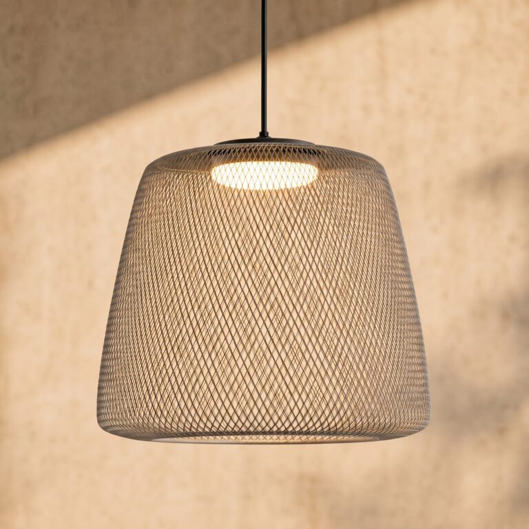 Korvyn udendørs LED-hængelampe, stengrå, Ø 50 cm, dæmpbar - Lucande - Design - Metal - Med én lyskilde