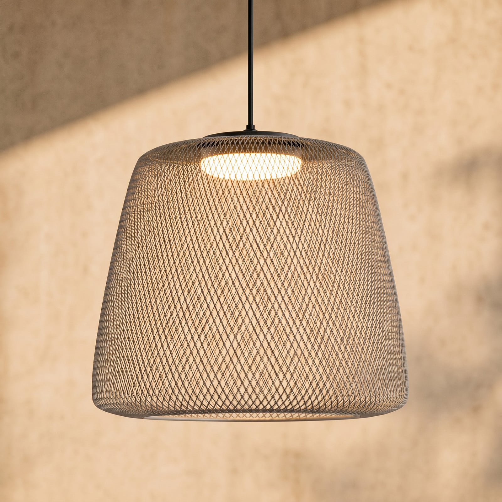 Korvyn udendørs LED-hængelampe, stengrå, Ø 50 cm, dæmpbar - Lucande - Design - Metal - Med én lyskilde