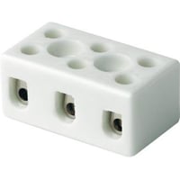 Kronemuffe, porceln, 3P, 16 mm, med hul