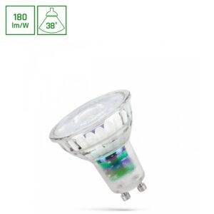 LED 2,5W GU10 - 230V, A-klasse, Varm Hvid Linse, 38°, Spectrum
