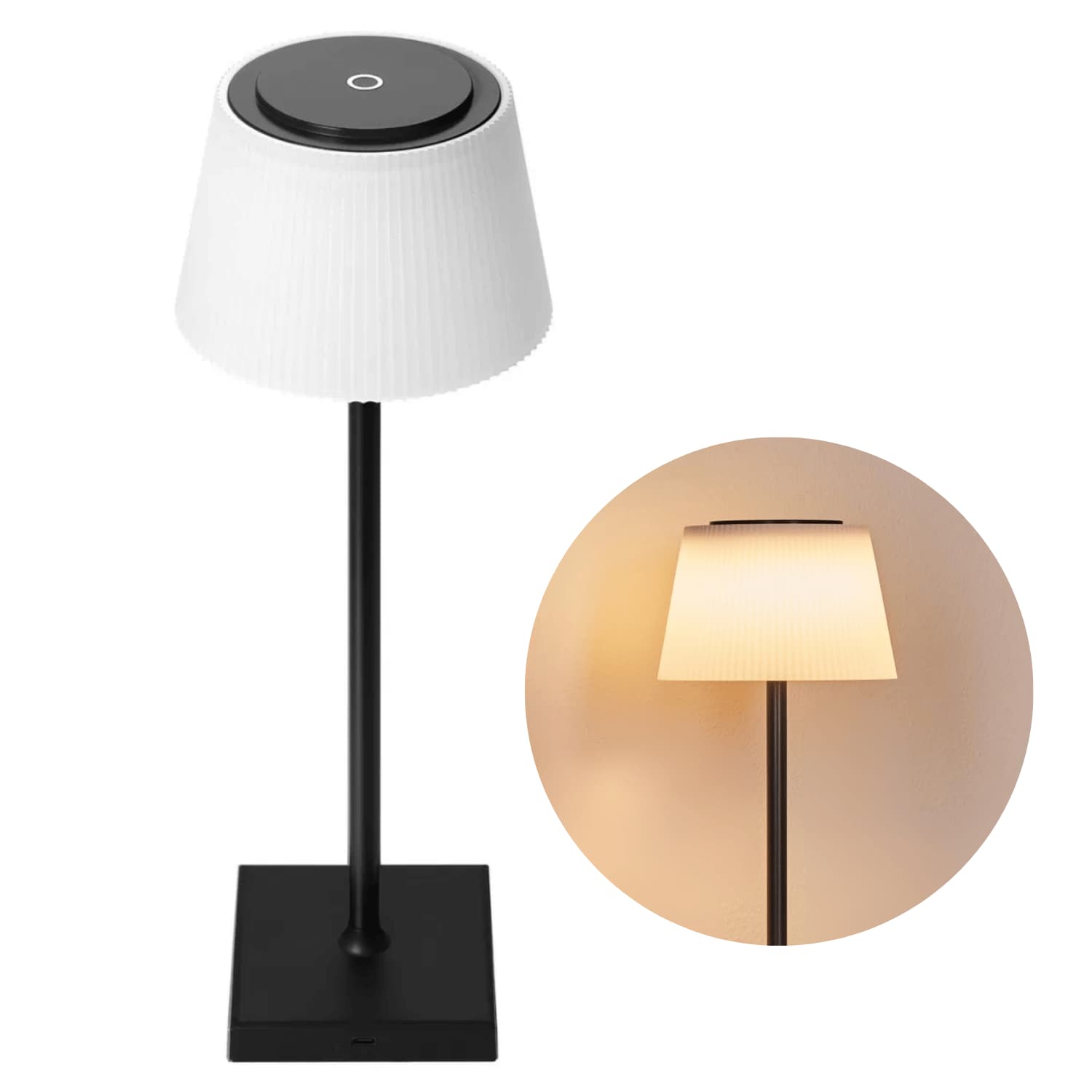 LED Bordlampe - Sort - Genopladelig - USB - 270lm - CCT