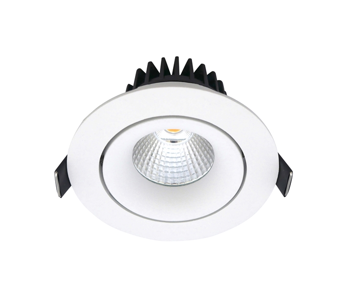 LED Downlight Tilt 12,7W, indbygning, dim-to-warm, mat hvid