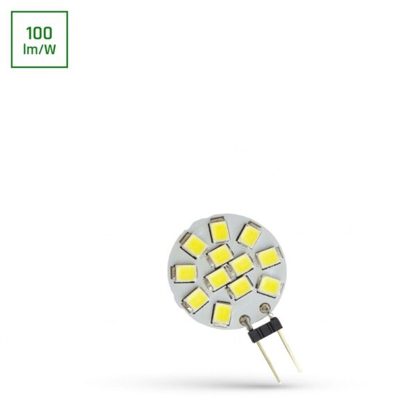 LED G4 1,2W - 12V, 12 LED, kold hvid, 20mm, Spectrum.