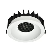 LED Honeycomb downlight med sort ring og sort klekrop, RA90, 12W - hvid