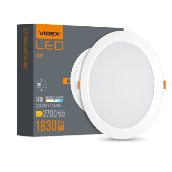 LED Nedsænket Downlight Rund 24W - Neutral Hvid