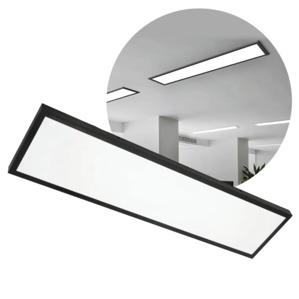 LED Panel 30x120 - 4000K - 3960lm - 36W - BRISBANE - Indbygget Ramme - Sort
