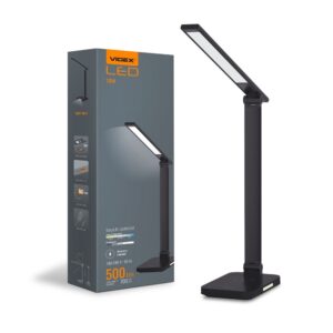 LED Skrivebordslampe - Trådløs Opladning, Sort