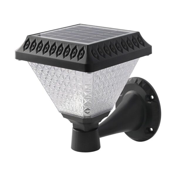 LED Solcelle Væglampe - RF-Kontrol, CCT, 3-i-1, Sort Hus, IP44, 160x160x230mm
