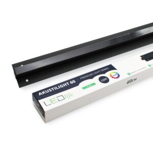 LED Sort Troldtekt Skinne 60 cm - 30W, Akustilight, Planforsænket, 24V