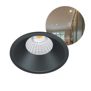 LED Spot - indbygningsspot - 2700K - Sort