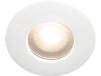 LED-downlight 1208 12V Hvid 2700K, 350lm, 70°, 4,7W, 12V AC/DC, IP44. trykklemmer i kølefladen. Til installationsdåse. PROFESSIONEL